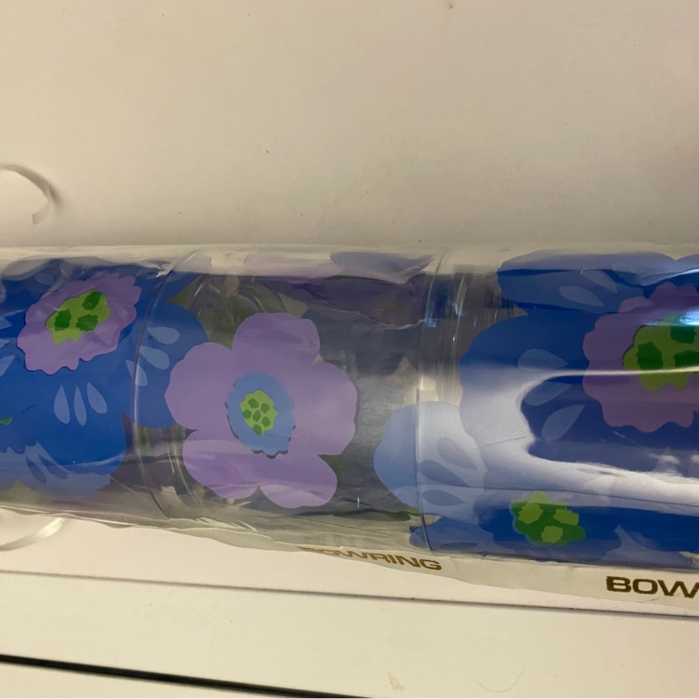 Vintage Set of bowring  purple flower plastic Drinking  Glasses